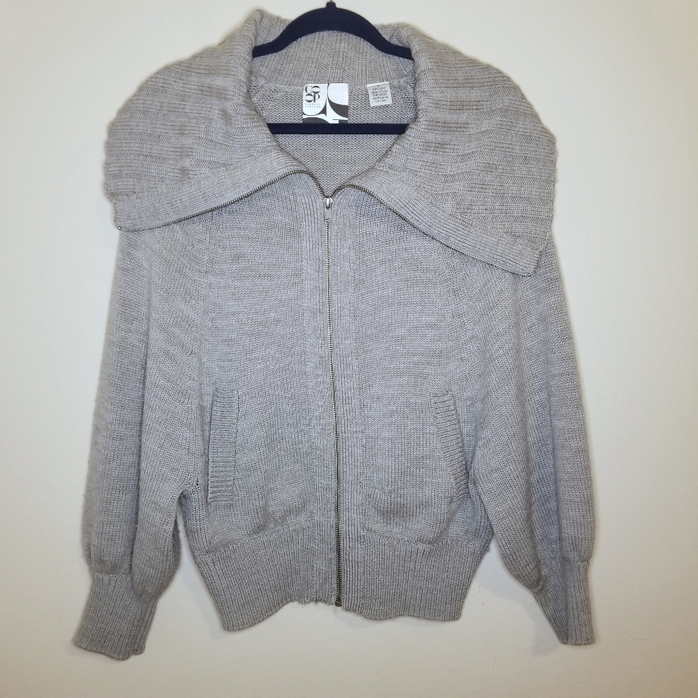 Co Op Barney's New York Batwing Zip Up Sweater - Picture 4 of 5